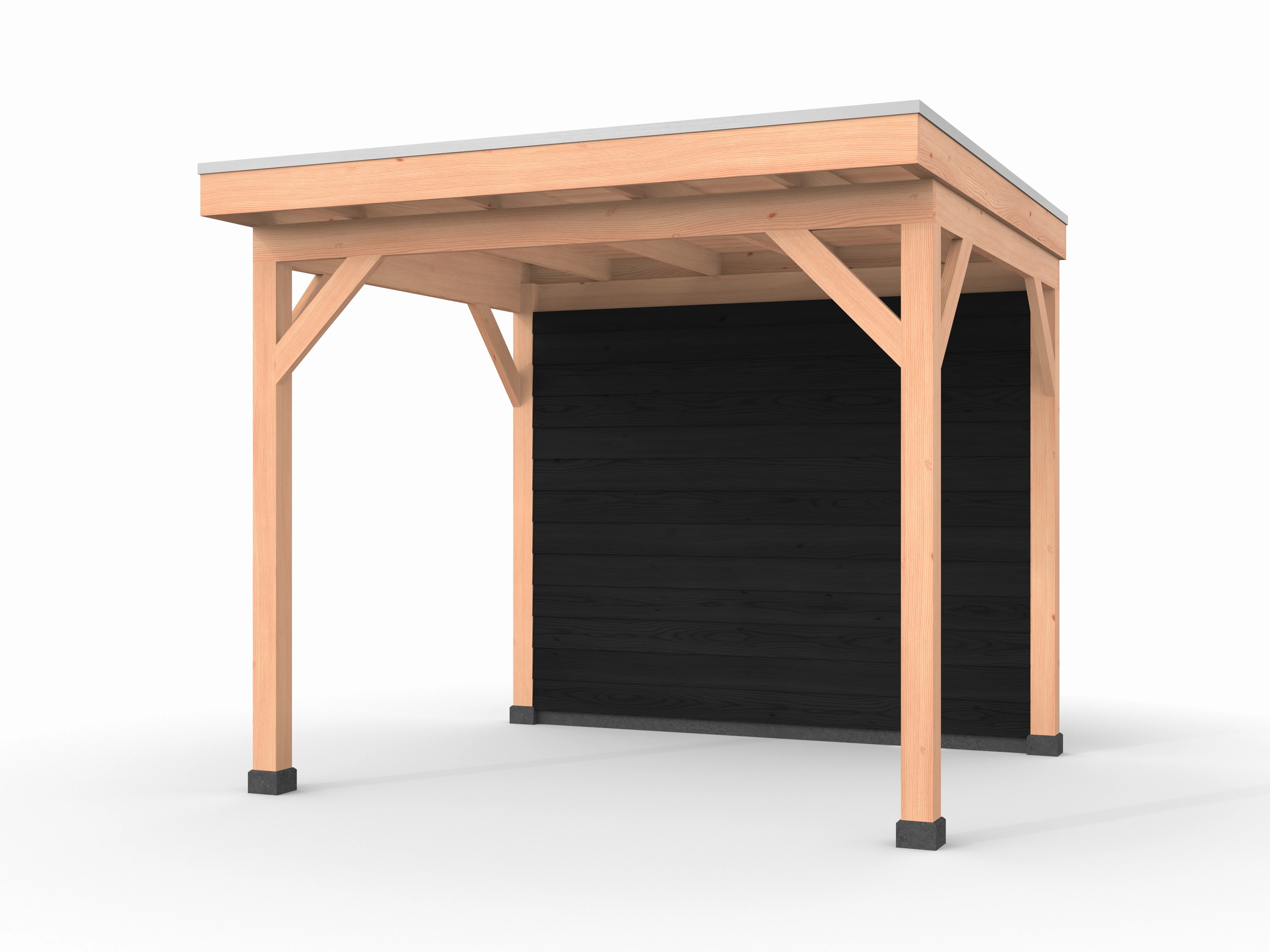 Douglas overkapping, 300 x 250, met achterwand, Westwood Comfort Zwart - Afbeelding 1